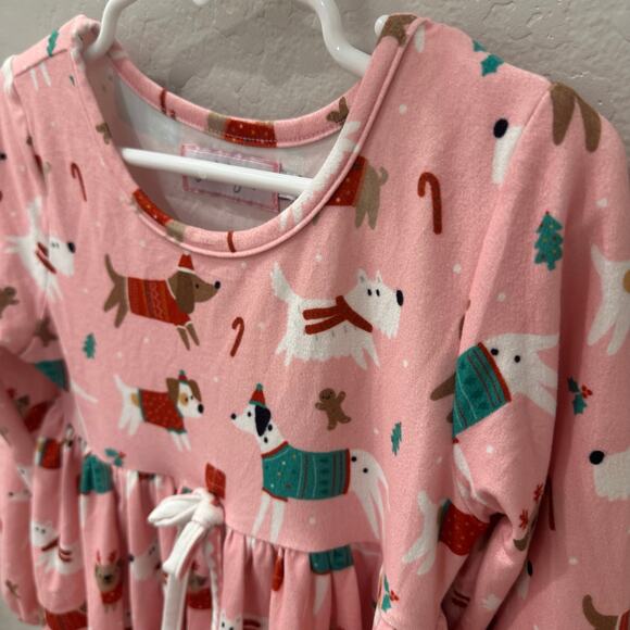Girl August Christmas Dogs Nightgown - Picture 2 of 8